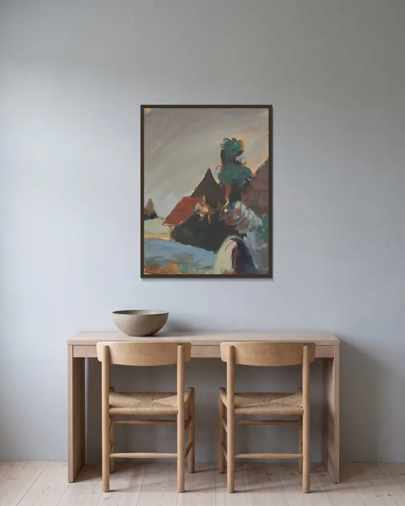 Dorfhäuser von Ján Novák gerahmt an einer Wand
