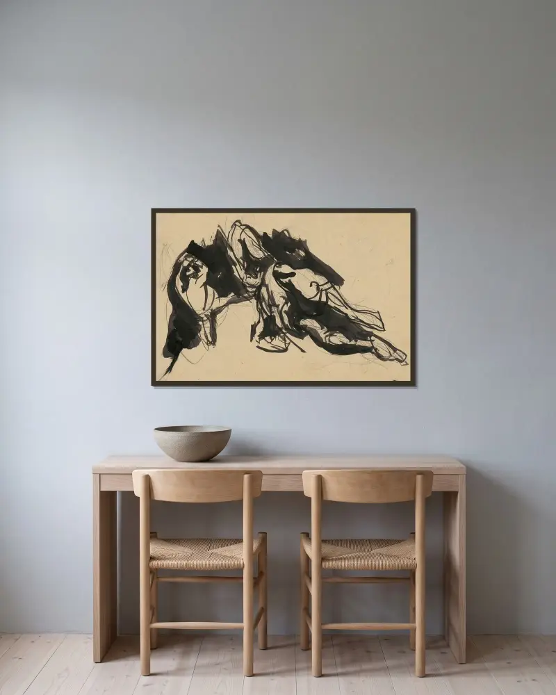 Flag-Bearer av Ján Novák inramad på en vägg