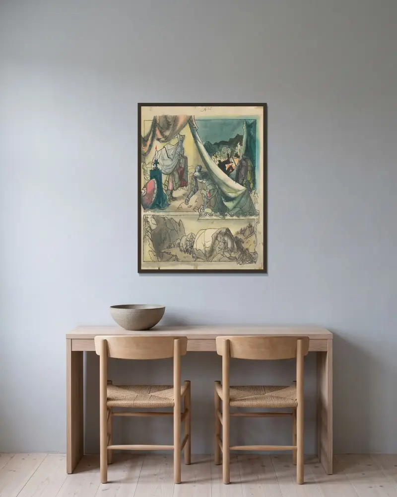 Study for a Slovak Fairytale IV av Ján Novák inramad på en vägg