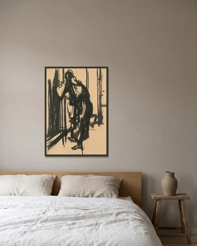 Bedjande av Ján Novák inramad på en vägg