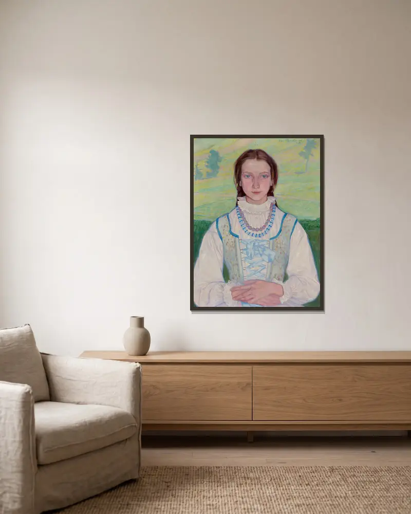 Girl from the Highlands av Jan Rembowski inramad på en vägg