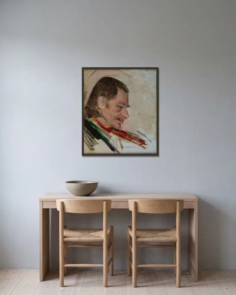 Högländares huvud av Jan Rembowski inramad på en vägg