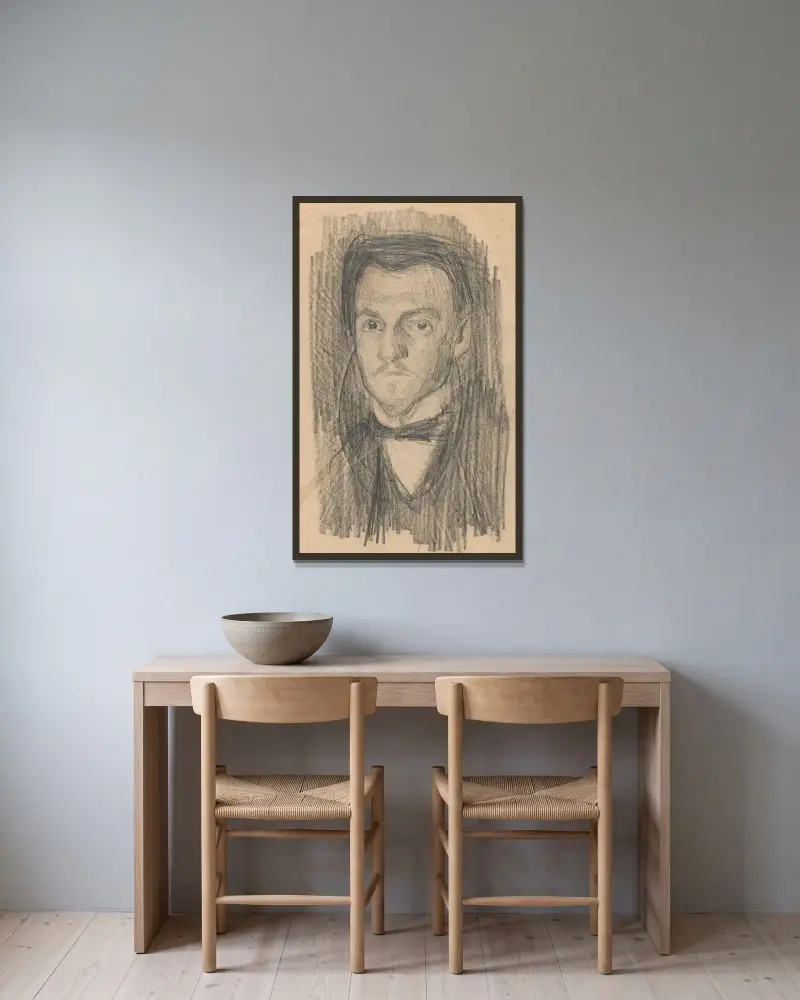 Porträtt av en man av Jan Rembowski inramad på en vägg