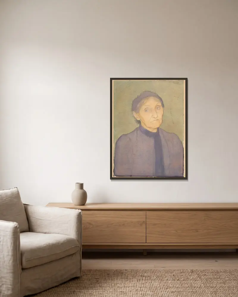 Portrait of the artist’s mother av Jan Rembowski inramad på en vägg
