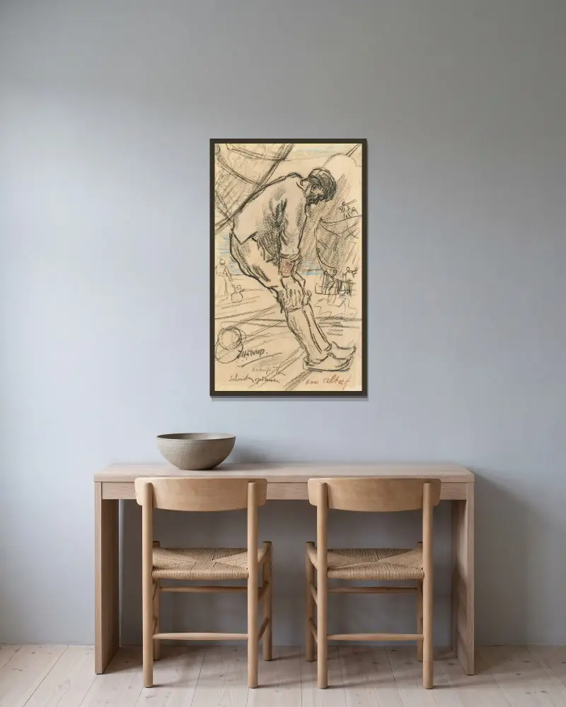 Schuiten opduwen av Jan inramad på en vägg