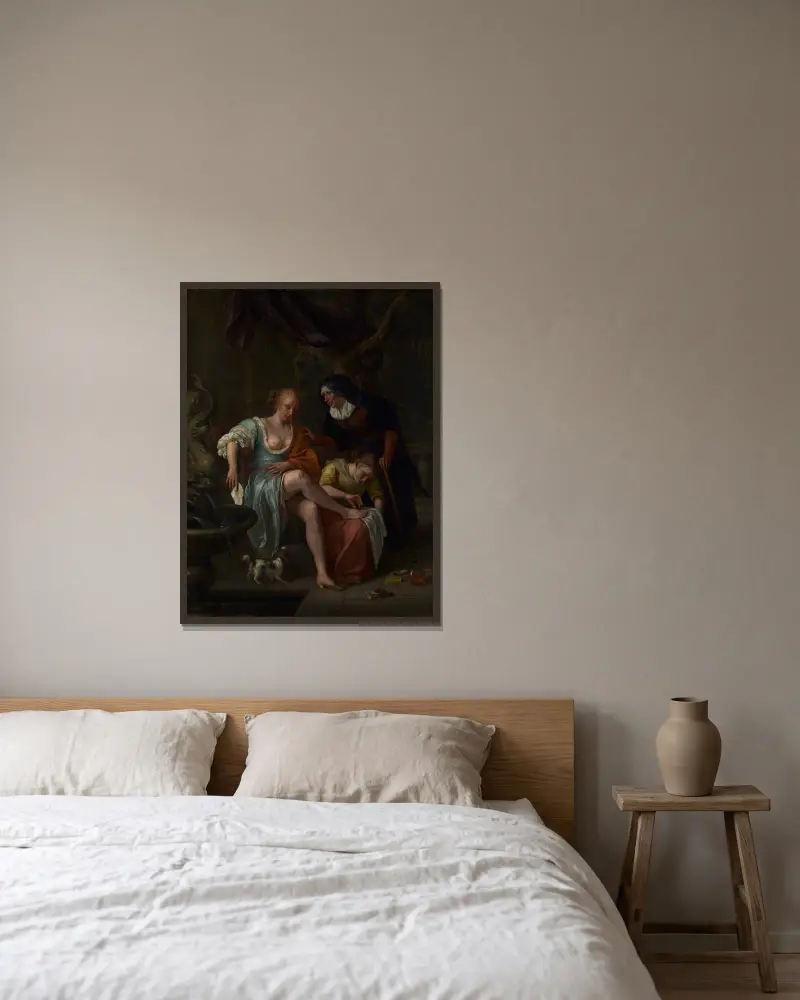 Batšeba po koupeli, Jan Steen v rámu na stěně