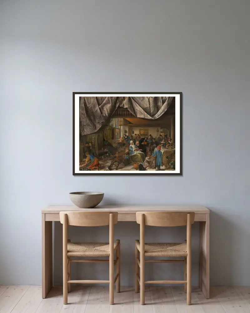 The Life of Man av Jan Steen inramad på en vägg