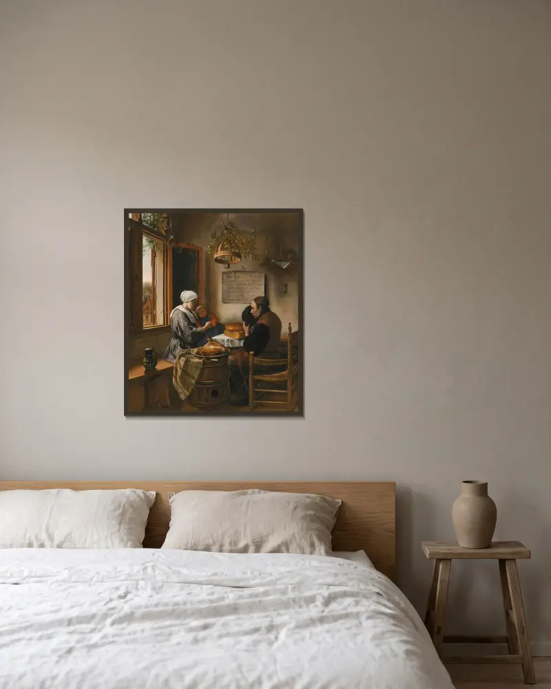 Bönen före måltiden av Jan Steen inramad på en vägg