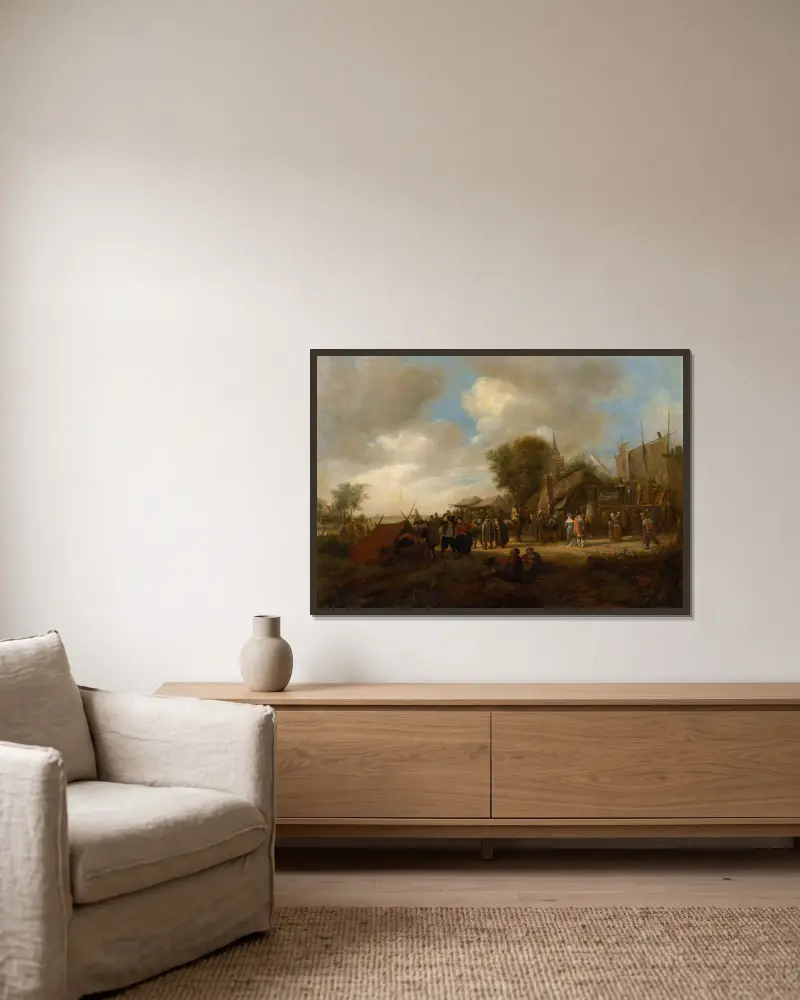 Dorfmesse von Jan Steen gerahmt an einer Wand