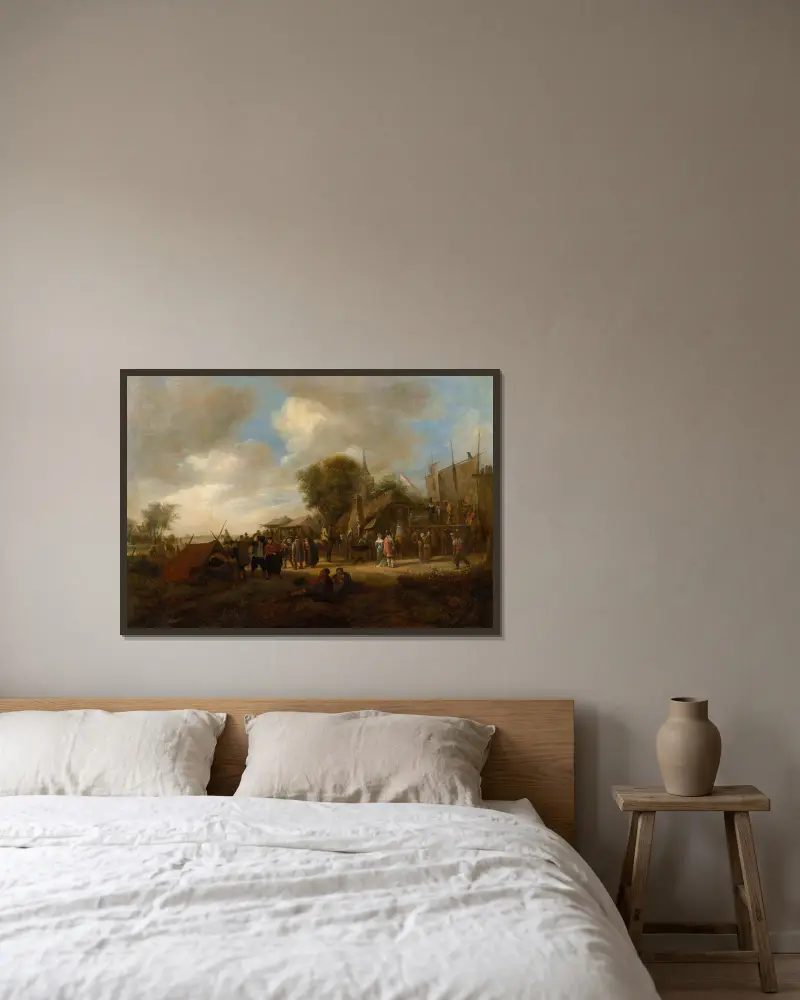 Dorfmesse von Jan Steen gerahmt an einer Wand
