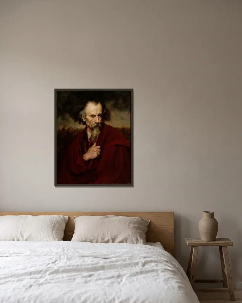 Porträtt av Ernest Marchia, revolutionär av Jan Styka inramad på en vägg
