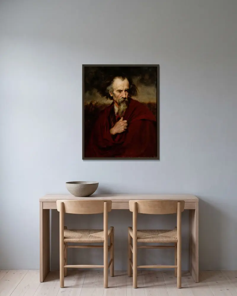Porträtt av Ernest Marchia, revolutionär av Jan Styka inramad på en vägg