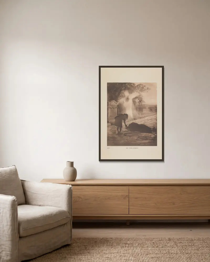 Quo Vadis Domine von Jan Styka gerahmt an einer Wand