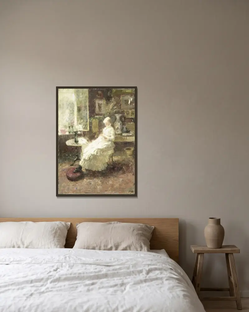 Annie Hall på Lissadell, Surrey av Jan Toorop inramad på en vägg