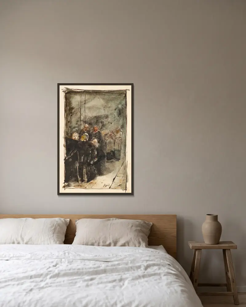 Pohřeb, Jan Toorop v rámu na stěně