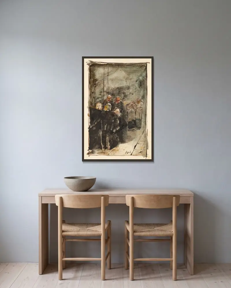 Pohřeb, Jan Toorop v rámu na stěně