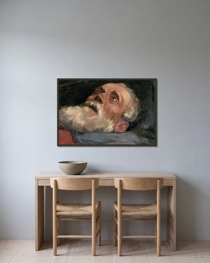Head of an Old Man (study) av Jan Toorop inramad på en vägg