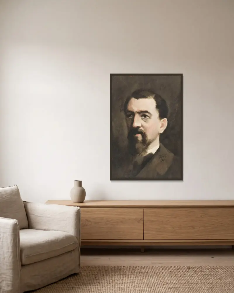 Porträtt av en man av Jan Toorop inramad på en vägg