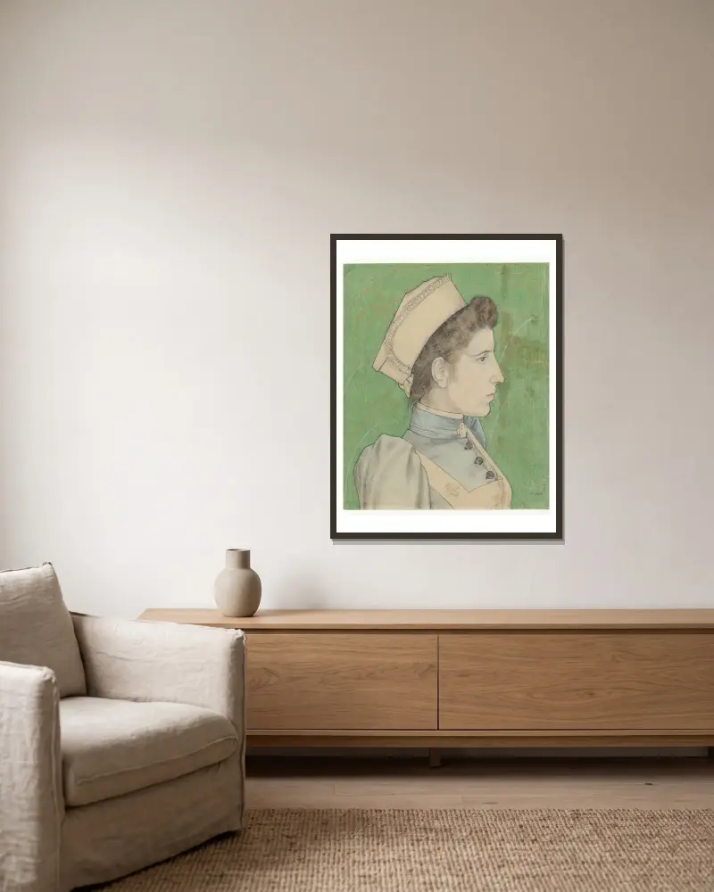Portrait of Nurse Nelly av Jan Toorop inramad på en vägg