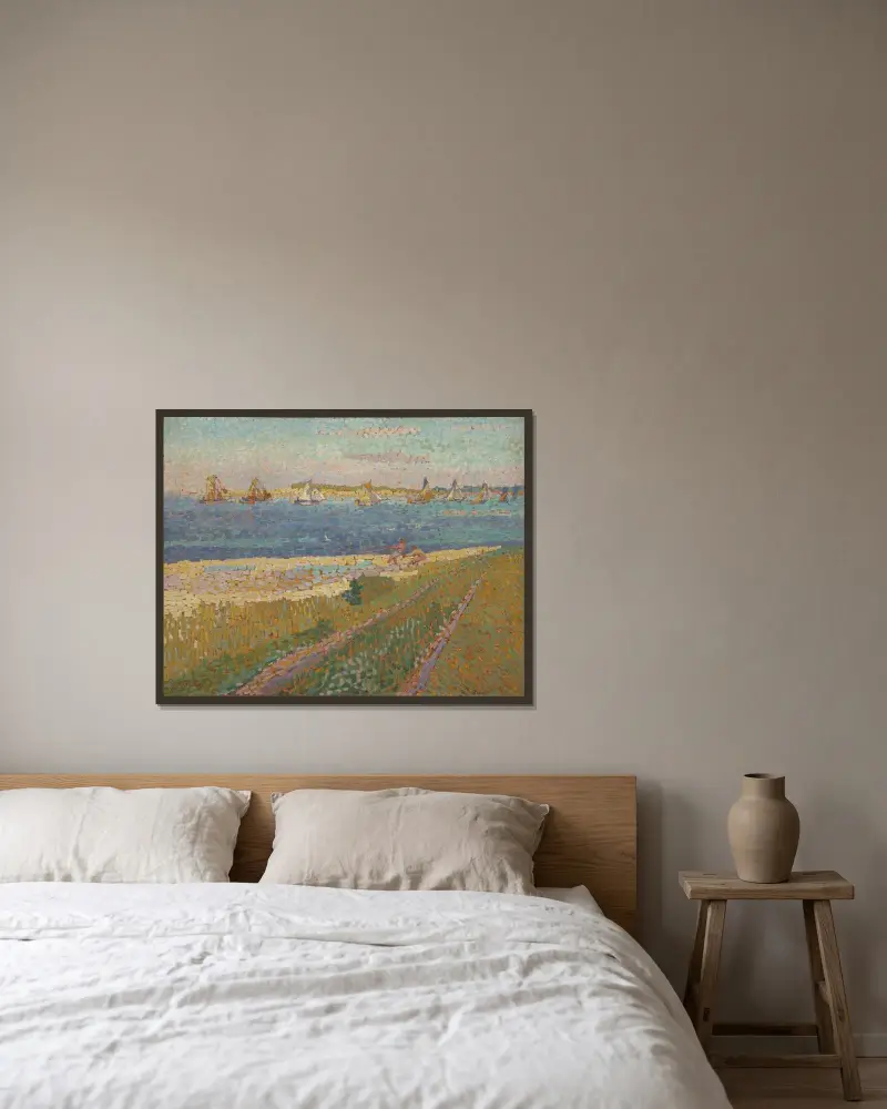 The Schelde near Veere av Jan Toorop inramad på en vägg