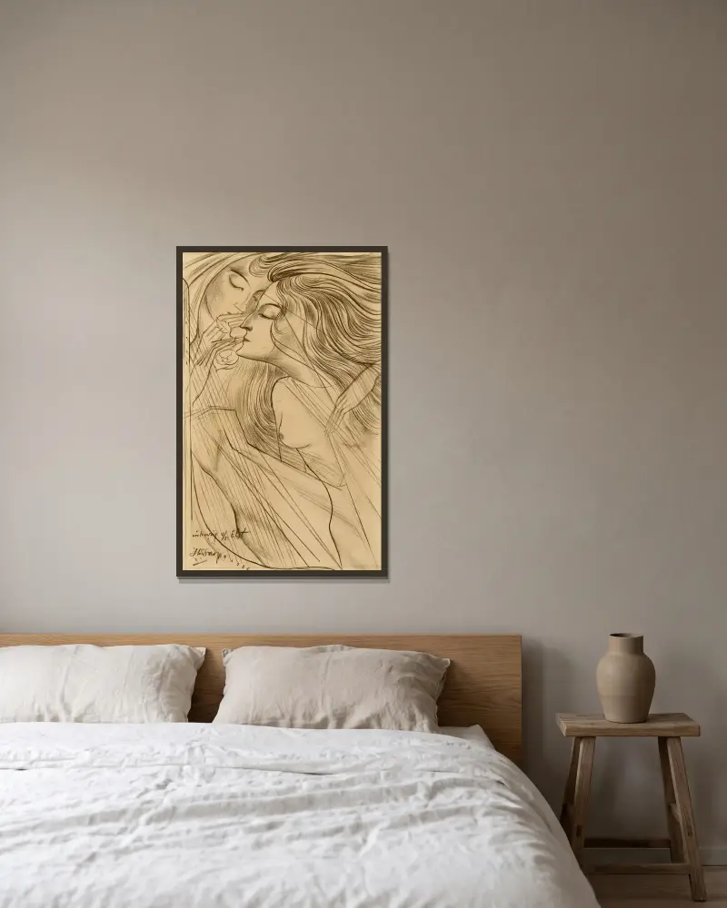 Två muser av Jan Toorop inramad på en vägg