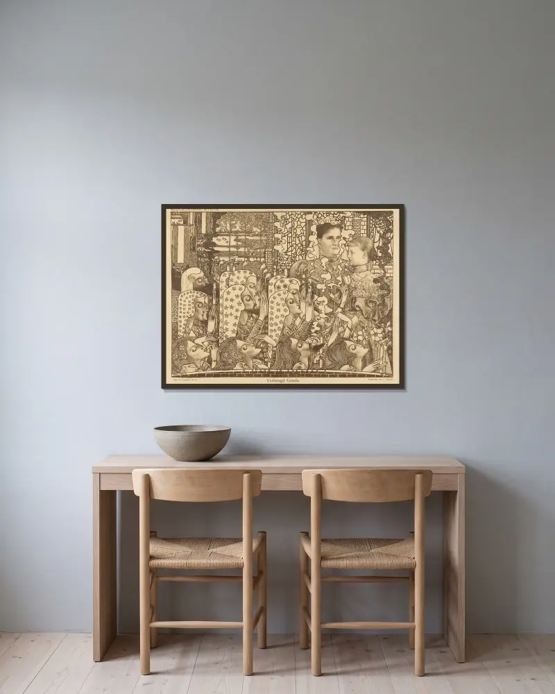 Rozradowana Gouda, Jan Toorop v rámu na stěně