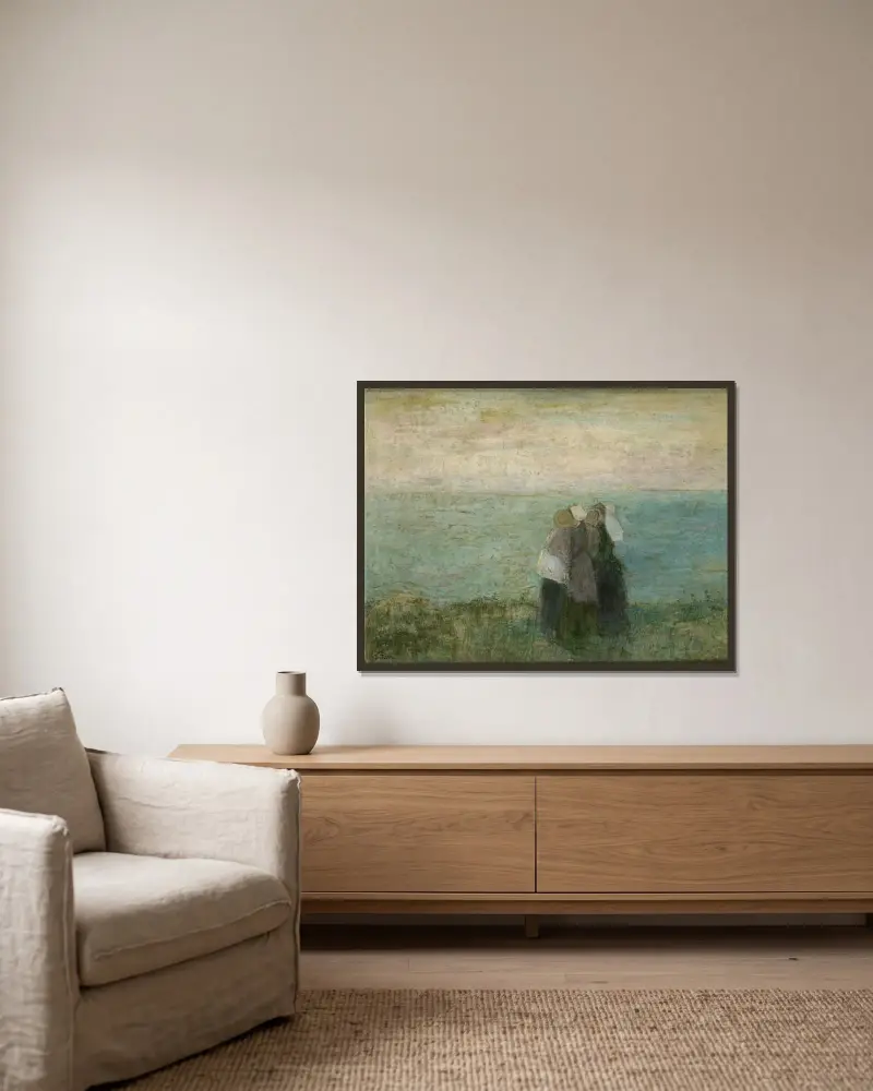 Kvinnor vid havet av Jan Toorop inramad på en vägg
