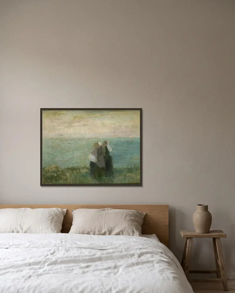 Kvinnor vid havet av Jan Toorop inramad på en vägg