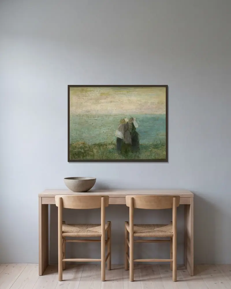 Kvinnor vid havet av Jan Toorop inramad på en vägg