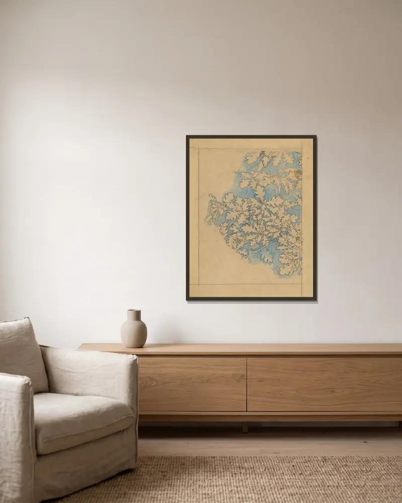 Eikenbladeren von Jan Veth gerahmt an einer Wand