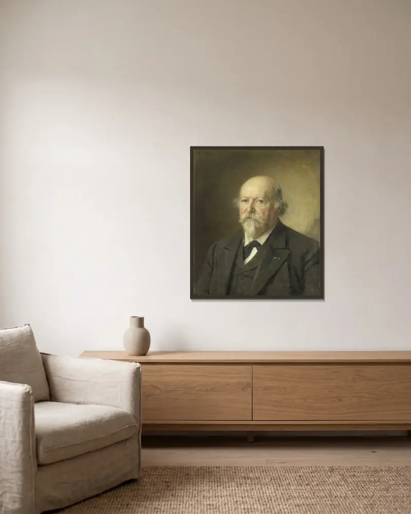 Johan Philip van der Kellen (1831-1906). Directeur van het Rijksprentenkabinet (1876-96) av Jan Veth inramad på en vägg