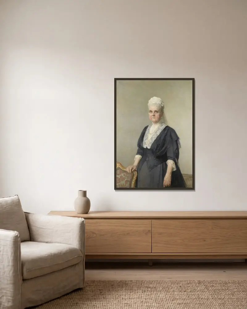 Königin Emma, Prinzessin von Waldeck-Pyrmont. Witwe von König Wilhelm III von Jan Veth gerahmt an einer Wand