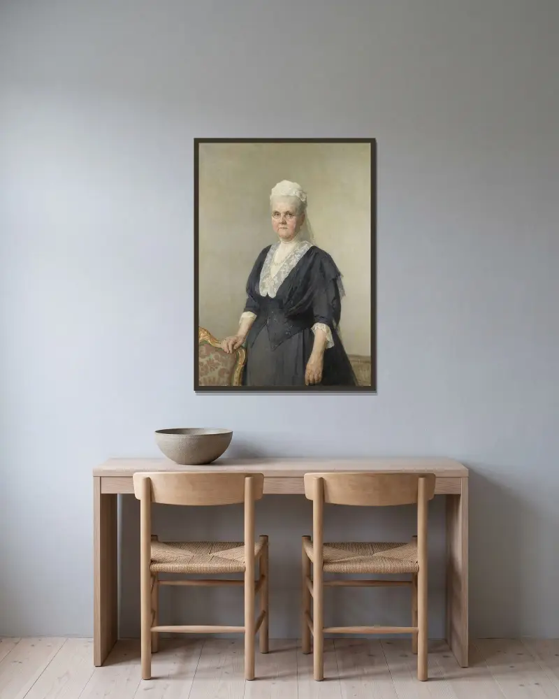 Königin Emma, Prinzessin von Waldeck-Pyrmont. Witwe von König Wilhelm III von Jan Veth gerahmt an einer Wand