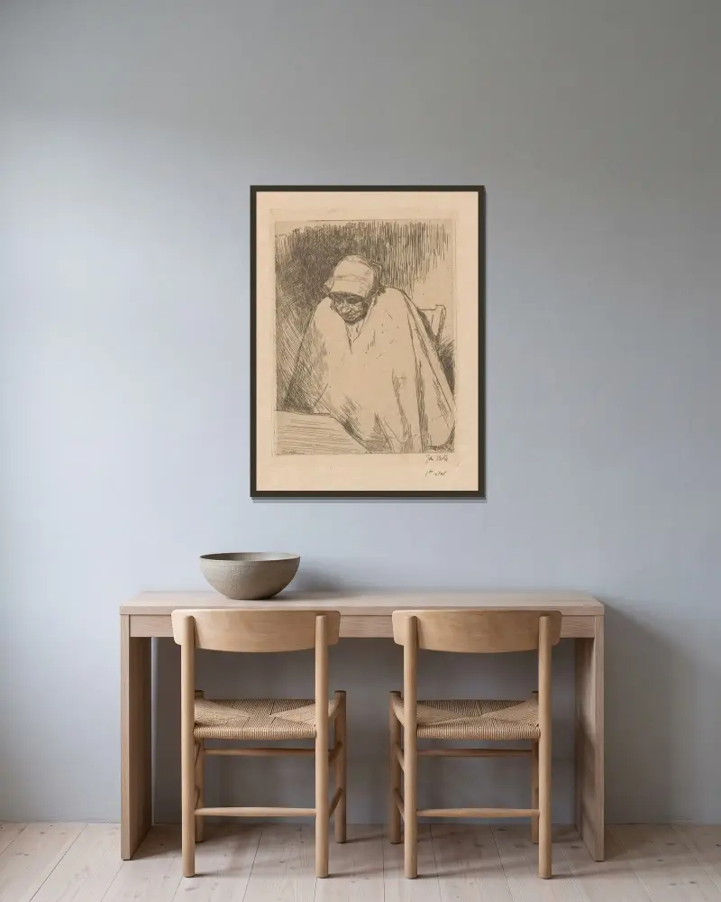 Malle Teun av Jan Veth inramad på en vägg