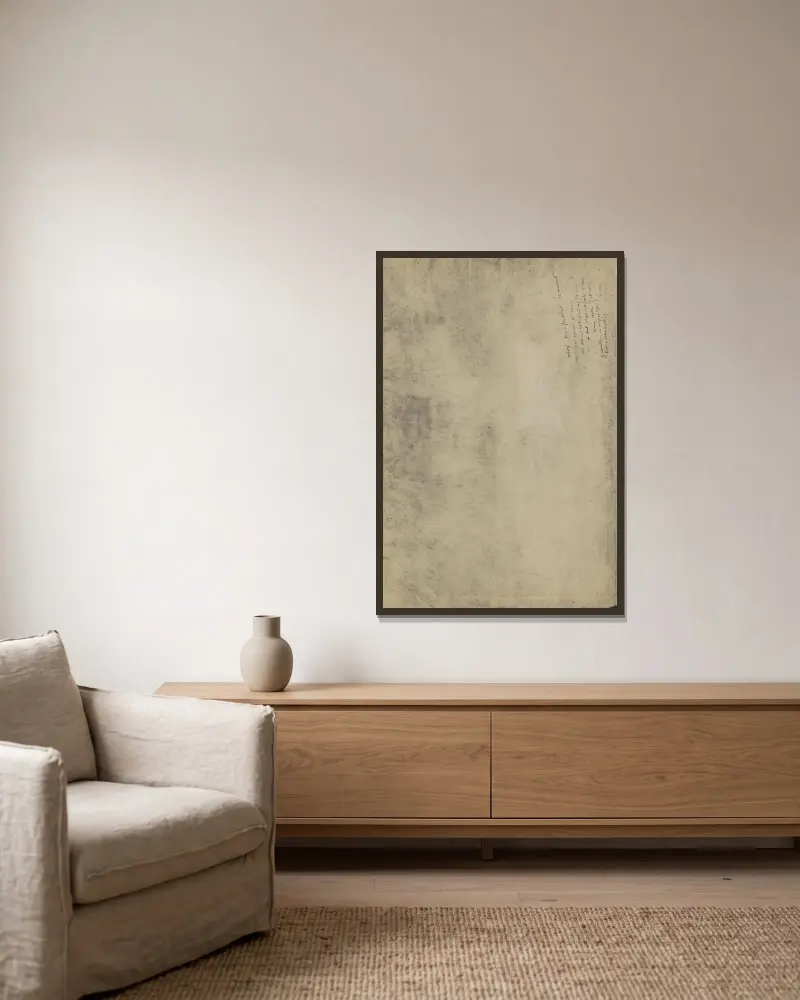 Notitie von Jan Veth gerahmt an einer Wand
