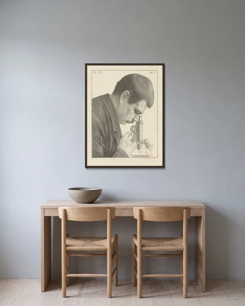 Porträtt av Cornelis Winkler av Jan Veth inramad på en vägg