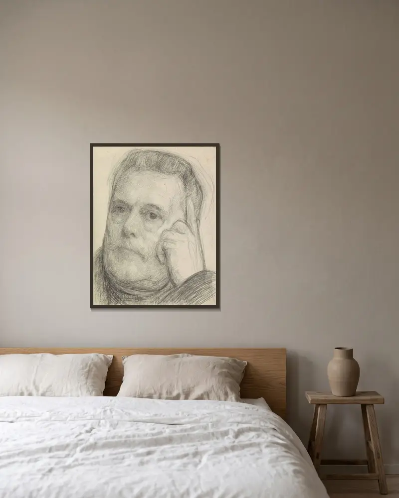 Porträtt av en herre av Jan Veth inramad på en vägg