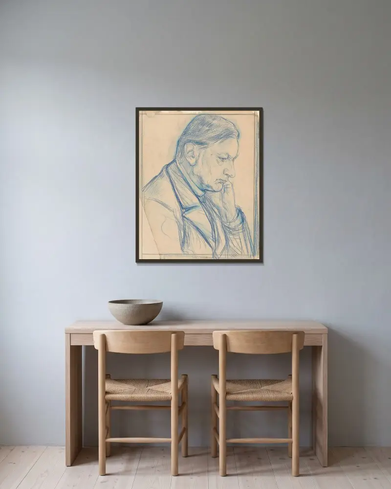 Porträtt av Jhr. Alexander Frederik de Savornin Lohman av Jan Veth inramad på en vägg