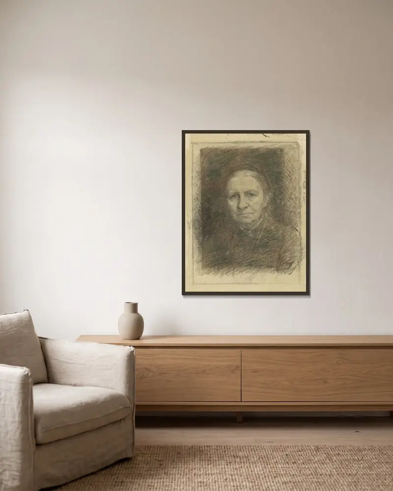 Porträt von Frau Anna Cornelia Veth-Giltay, 1874 – Nr. 2 von Jan Veth gerahmt an einer Wand