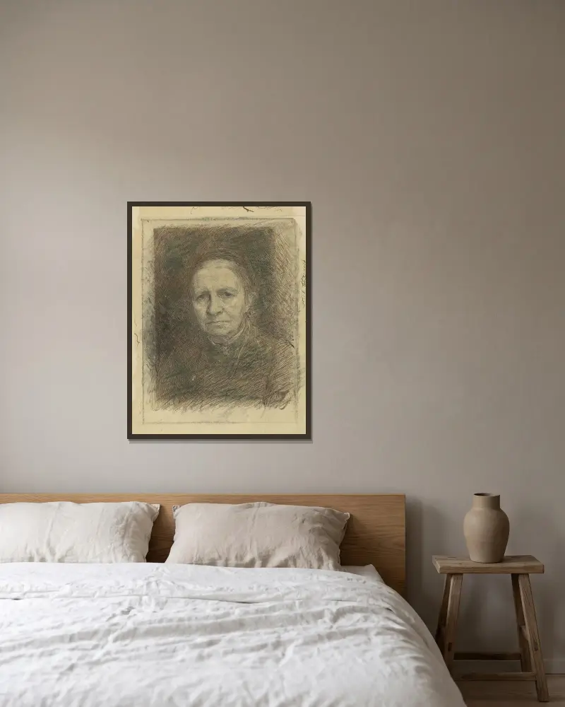Porträt von Frau Anna Cornelia Veth-Giltay, 1874 – Nr. 2 von Jan Veth gerahmt an einer Wand
