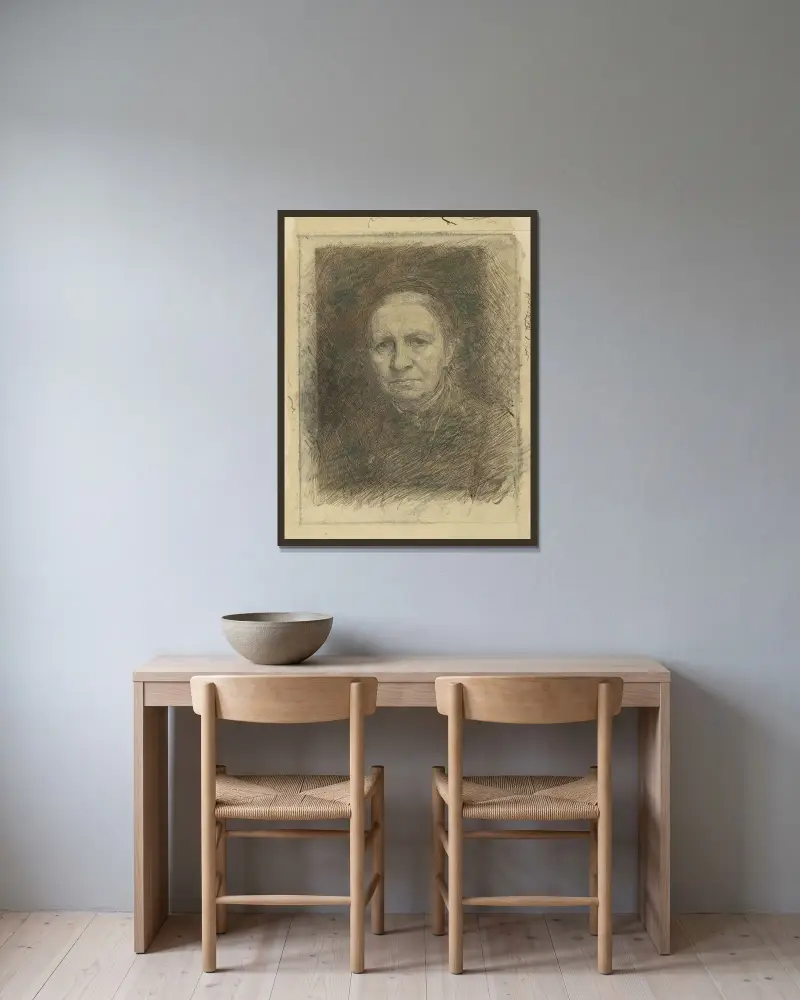 Porträt von Frau Anna Cornelia Veth-Giltay, 1874 – Nr. 2 von Jan Veth gerahmt an einer Wand