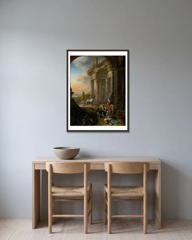 Po lovu, Jan Weenix v rámu na stěně
