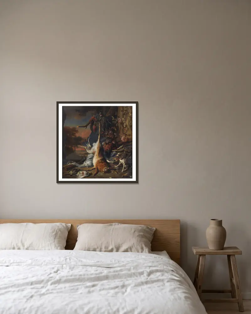 Mrtvá zvěřina, Jan Weenix v rámu na stěně