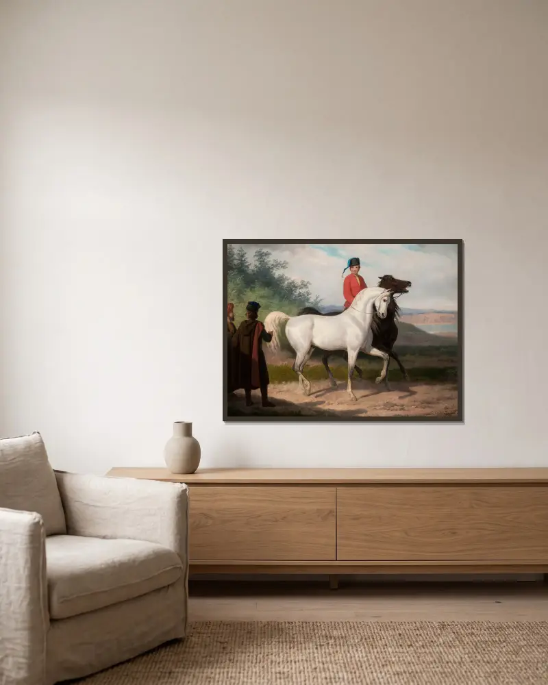 Purchase of an Arab horse av January Suchodolski inramad på en vägg