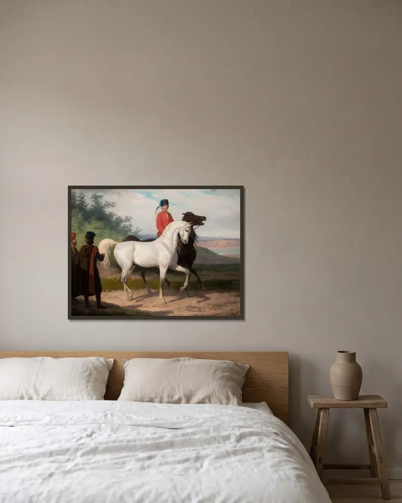 Purchase of an Arab horse av January Suchodolski inramad på en vägg