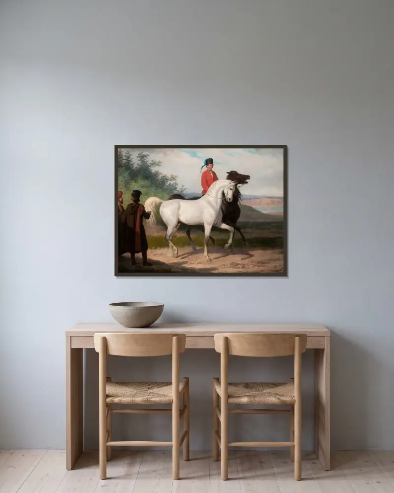 Purchase of an Arab horse av January Suchodolski inramad på en vägg