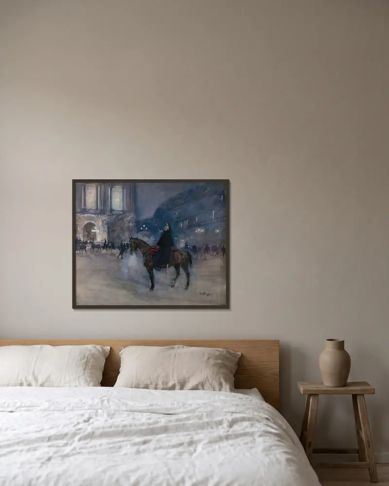 Operafasaden en galakväll av Jean Béraud inramad på en vägg