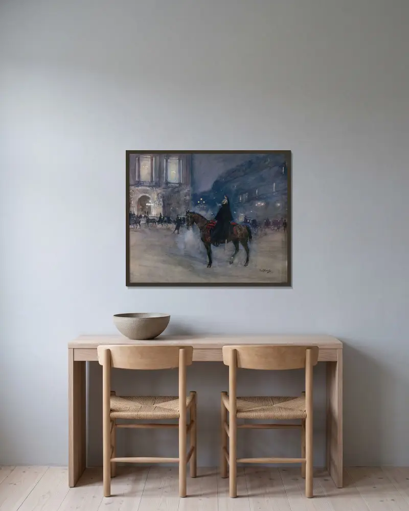 Operafasaden en galakväll av Jean Béraud inramad på en vägg
