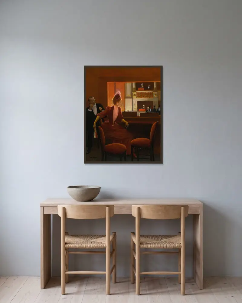 La Loge av Jean Béraud inramad på en vägg