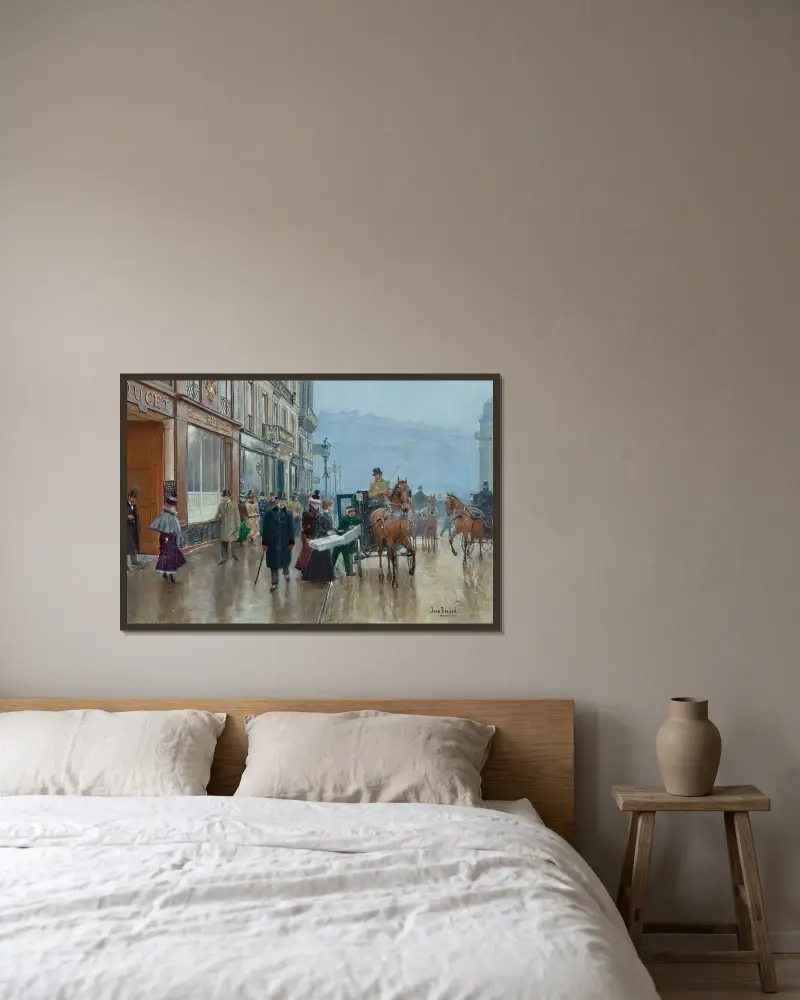 La Maison Doucet, Paris av Jean Béraud inramad på en vägg